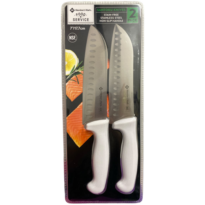 Member's Mark Food Service 7" Santoku Slicing Knife with Non-Slip Handle 2pk