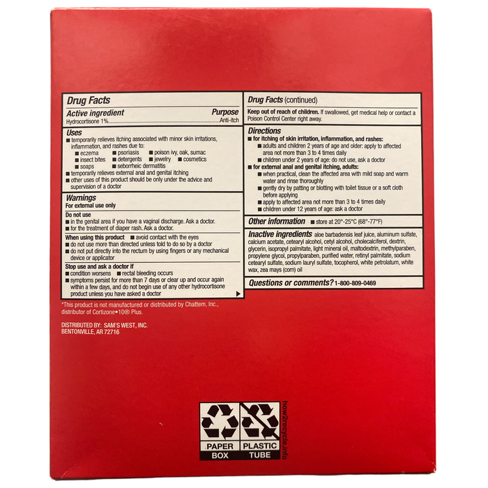 Member's Mark Hydrocortisone 1% Anti-Itch Cream, 2oz (4 Pack)