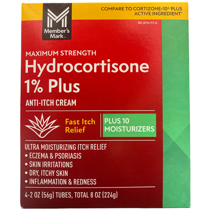 Member's Mark Hydrocortisone 1% Anti-Itch Cream, 2oz (4 Pack)