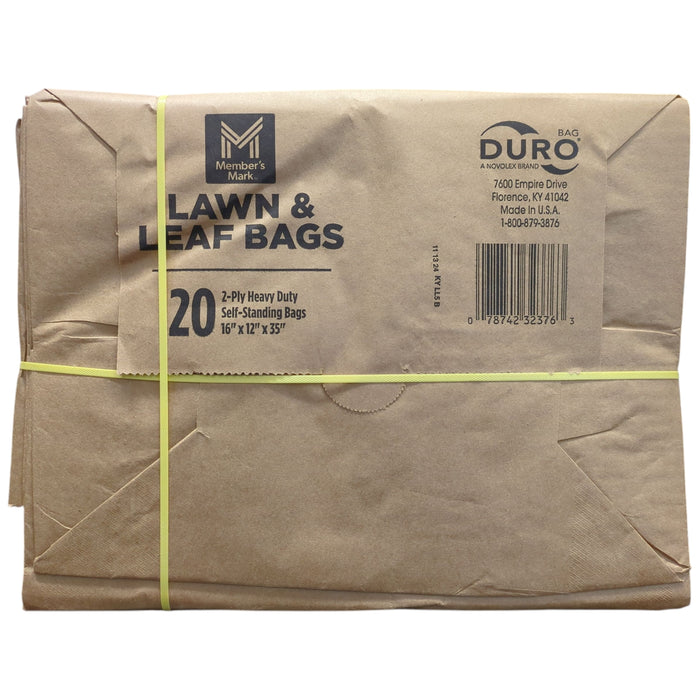 Member's Mark Heavy Duty Self Standing Paper Lawn & Leaf Bags, 30Gal, 20ct