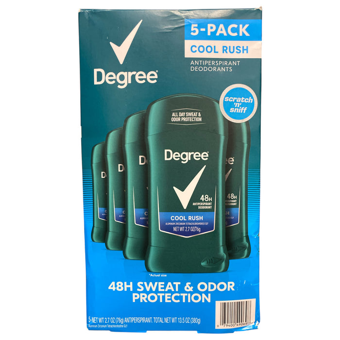 Degree Men Dry Protection Antiperspirant, Cool Rush, 2.7 oz, 5 pk