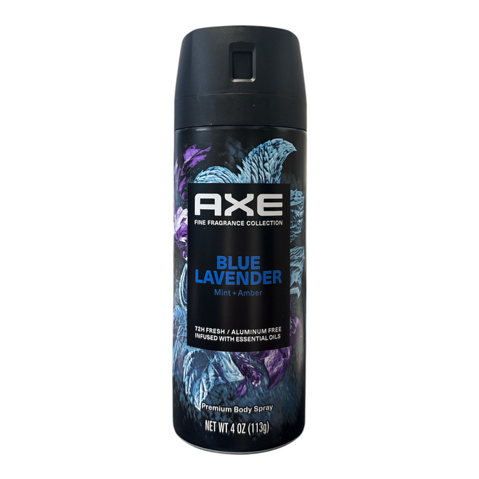 AXE Fine Fragrance 72H Body Spray for Men, Blue Lavender, Essential Oils, 4oz