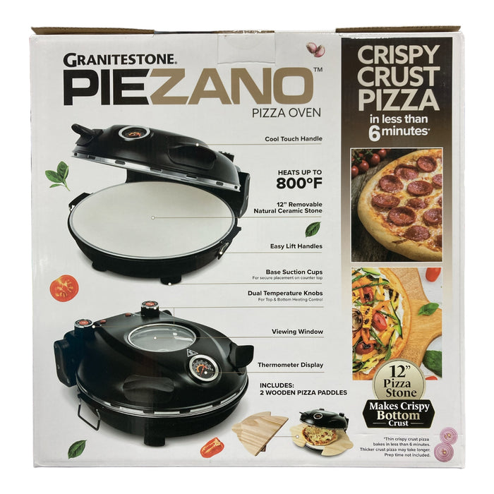 Granitestone Piezano Electric Countertop Pizza Stone Oven, 12"