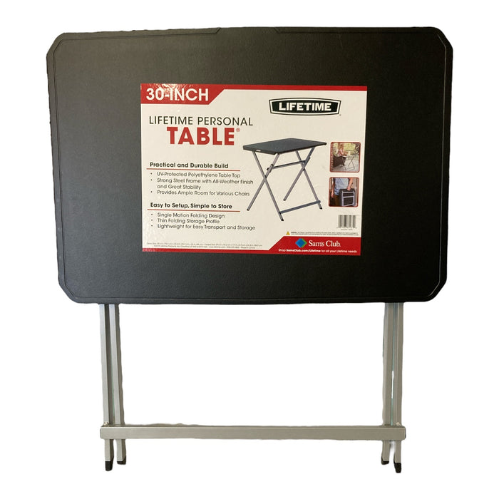 Lifetime Folding Steel Framed Light Weight Personal Table, Black 30"