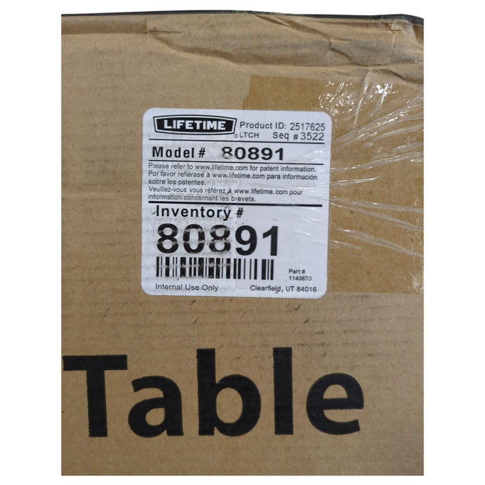 Lifetime 6' Fold-in-Half Table, Light Commercial, Black