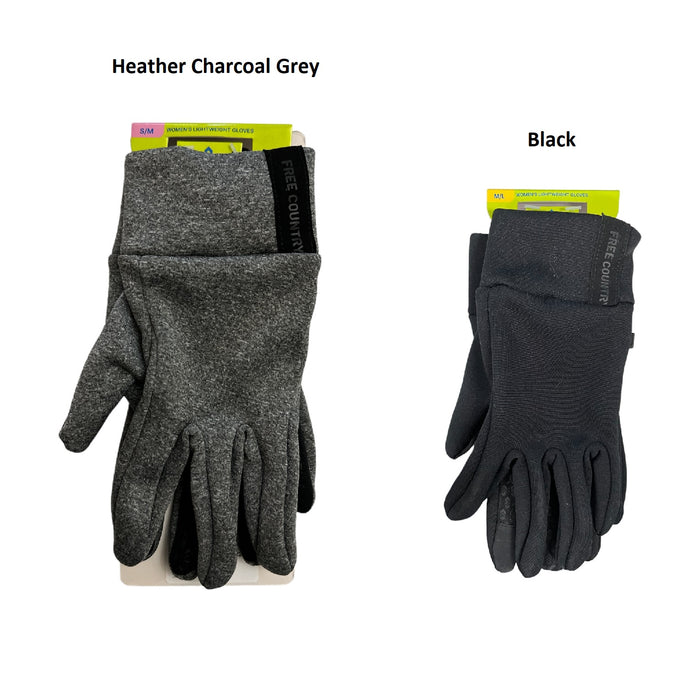 Free Country Women's Lightweight Non-Slip Grip Touchscreen Compatible Gloves