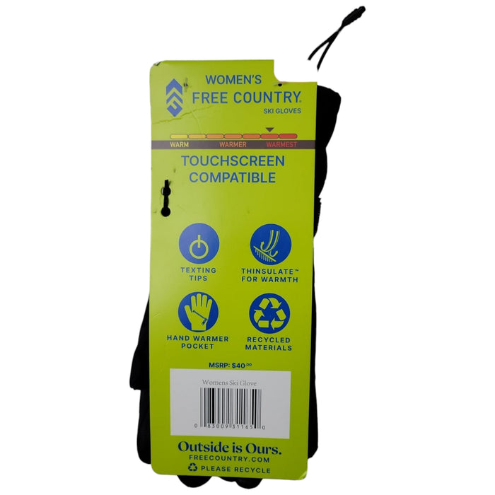 Free Country Women's Thinsulate Touchscreen Compatible Ski Gloves