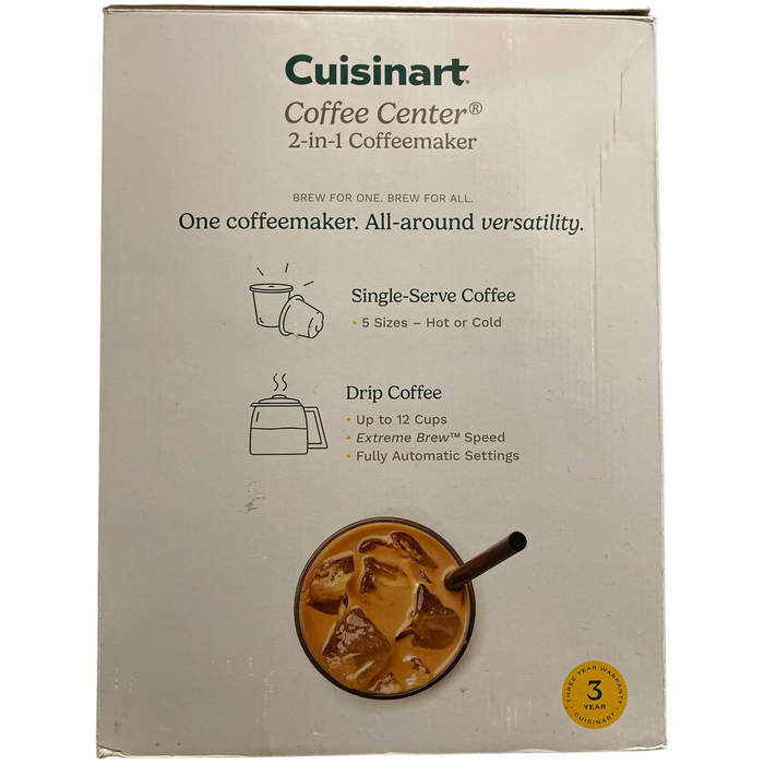 Cuisinart Coffee Center 2-in-1 Coffeemaker, 12 Cup/Single Serve, Stainless Steel