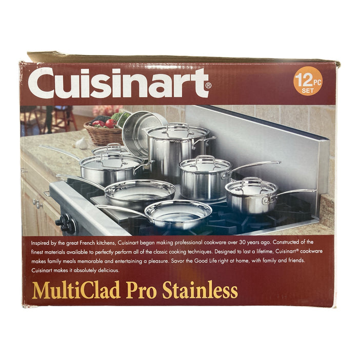 Cuisinart MultiClad Pro Triple Ply Stainless Steel Skillet, Grey, 12