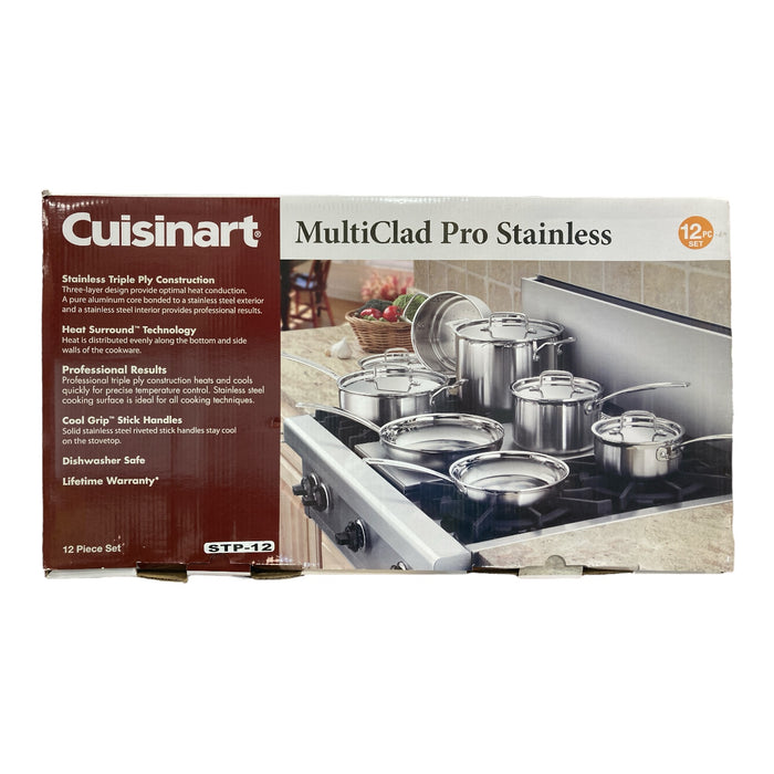 Cuisinart MultiClad Pro Triple Ply Stainless Steel Cookware Set, 12pc