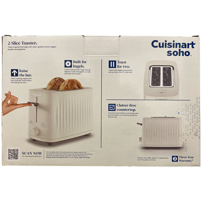 Cuisinart Soho Collection 2 Slice Toaster, Reheat and Bagel Setting, Truffle