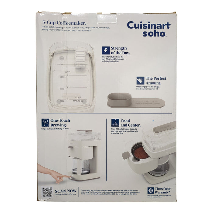 Cuisinart Soho 5 Cup Hot or Over Ice Brewing Coffeemaker, Truffle