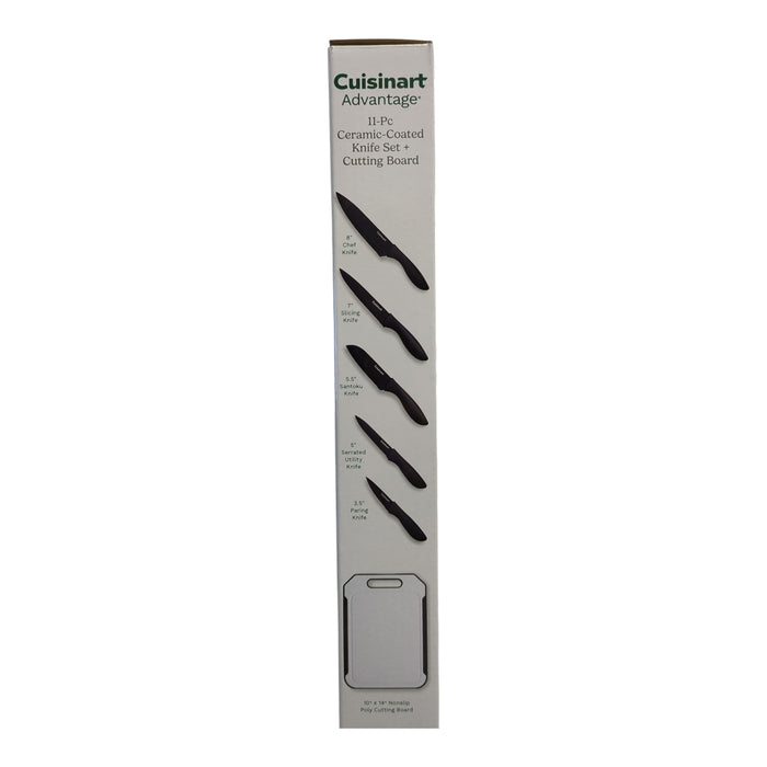 Cuisinart Advantage 11pc Ceramic Coated Cutlery Set and Cutting Board, Black
