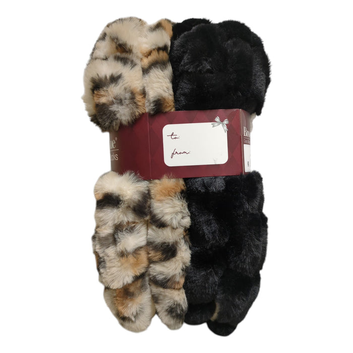 Brookstone Women's Soft & Cozy Slipper Socks with Anti-Slip Grippers, 2 Pack