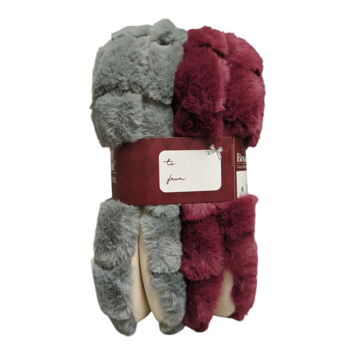 Brookstone Women's Soft & Cozy Slipper Socks with Anti-Slip Grippers, 2 Pack