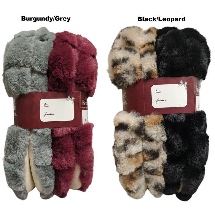 Brookstone Women's Soft & Cozy Slipper Socks with Anti-Slip Grippers, 2 Pack