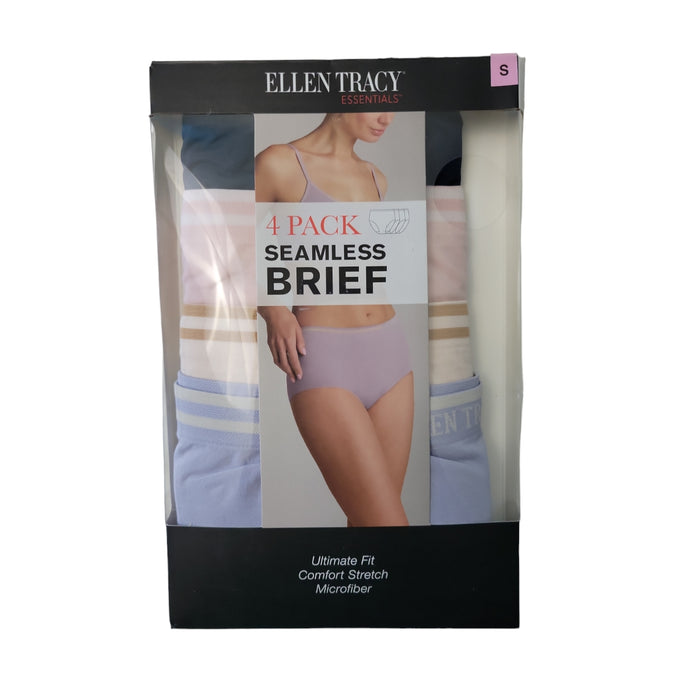 Ellen Tracy Women's 4-Pack Ultimate Fit Comfort Stretch Seamless Briefs, 514550D