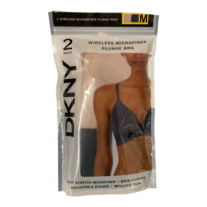 DKNY Women's Wireless Soft Stretch Microfiber Soft Plunge Bra, I256Y