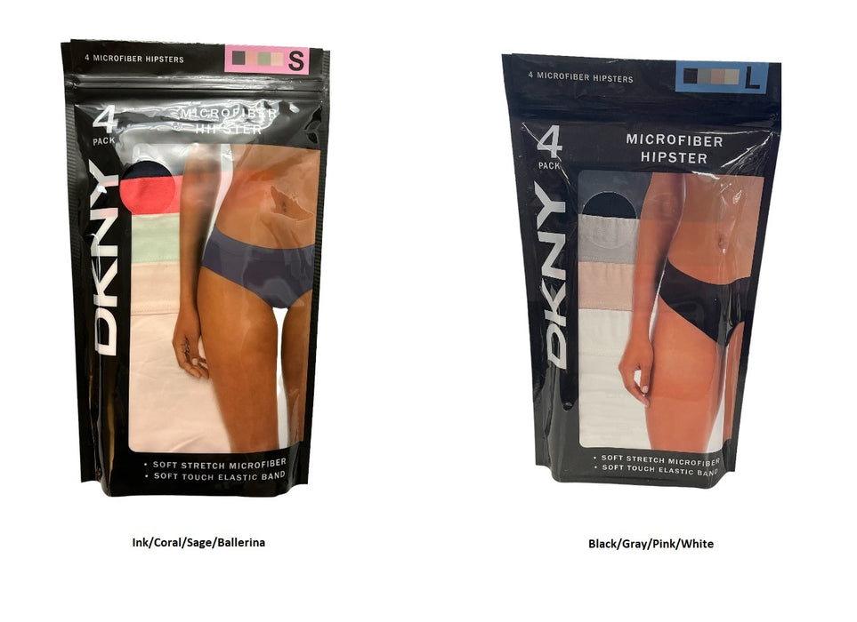DKNY Women's Soft Stretch Microfiber 4 Pack Hipster Underwear —  Ewirelessgear