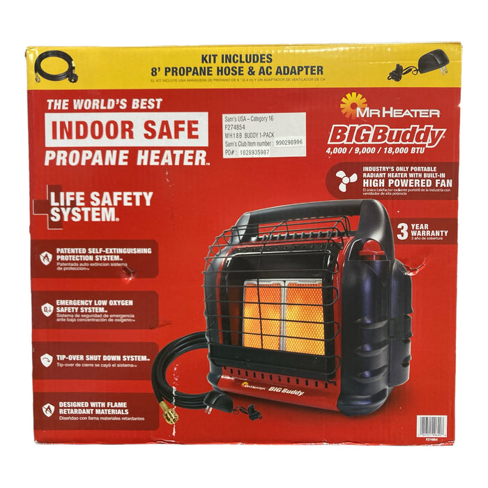 Mr. Heater Propane Space Heater 18,000 BTU Big Buddy Portable Radiant 450 sq ft