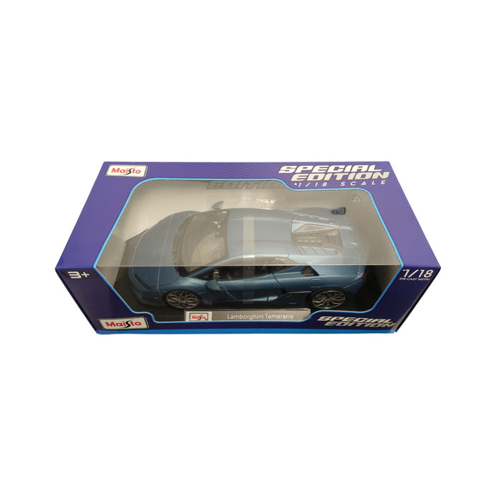 Maisto Special Edition 1/18 Die-Cast Metal Lamborghini Temerario, Matte Blue