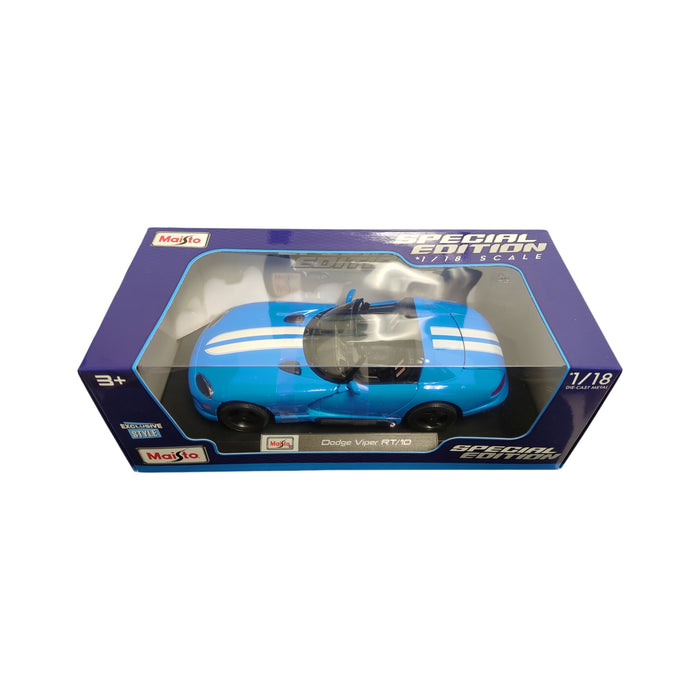 Maisto Special Edition 1/18 Scale Die Cast Metal, Dodge Viper RT/10, Blue