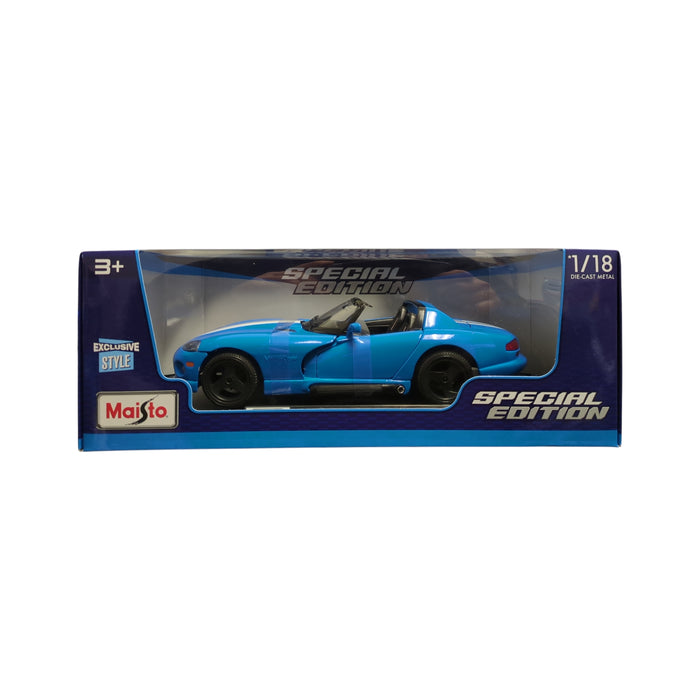 Maisto Special Edition 1/18 Scale Die Cast Metal, Dodge Viper RT/10, Blue