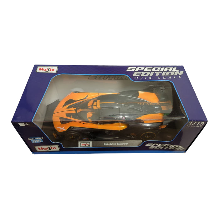 Maisto Special Edition 1/18 Scale Die Cast Metal Bugatti Bolide, Orange/Black