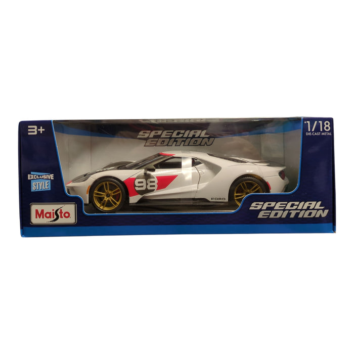 Maisto Special Edition 1/18 Scale Die Cast Metal 2021 Ford GT Heritage Edition