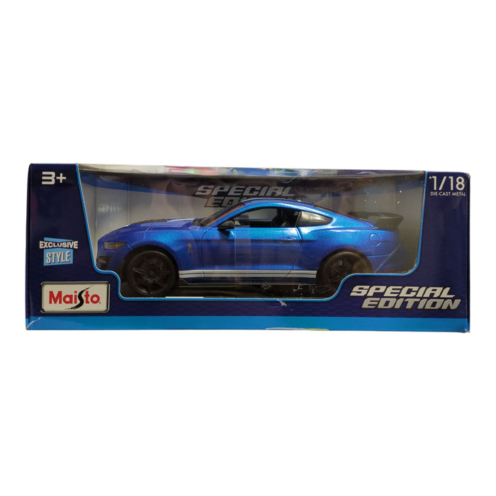 Maisto Special Edition 1/18 Scale Die Cast Metal 2020 Mustang Shelby GT500, Blue