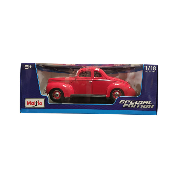 Maisto Special Edition 1/18 Scale Die Cast Metal, 1939 Ford Deluxe Coupe, Red