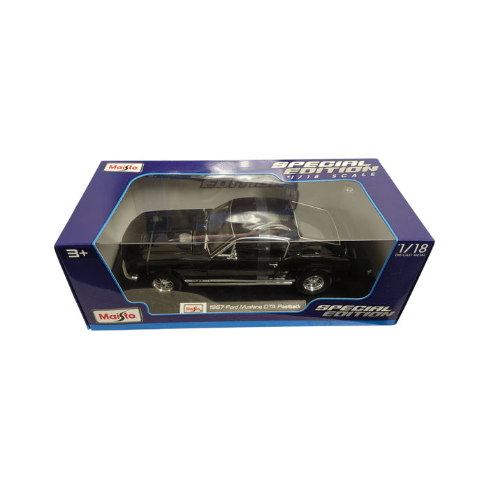 Maisto Special Edition 1/18 Scale Die Cast 1967 Ford Mustang GTA Fastback, Black