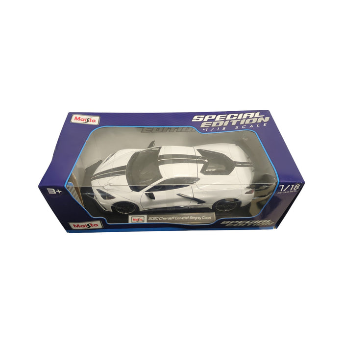 Maisto Special Edition 1/18 Scale Cast Metal 2020 Chevy Corvette Stingray, White