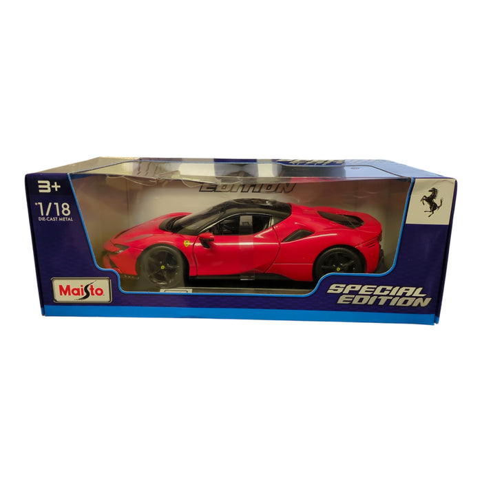 Maisto Special Edition 1/18 Scale Die Cast Metal Ferrari SF90 Stradale, Red