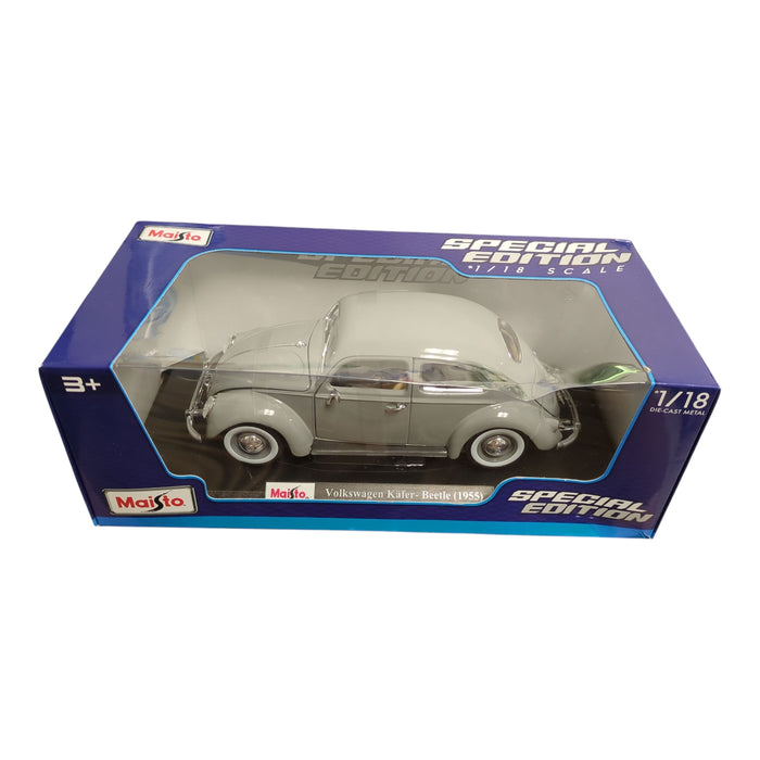 Maisto Special Edition 1/18 Scale Die Cast Metal 1955 VW Kafer Bettle, Grey