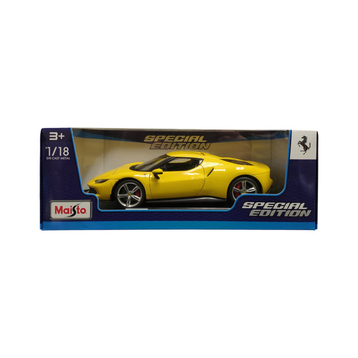 Maisto Special Edition 1/18 Scale Die Cast Metal Ferrari 296 GTB, Yellow