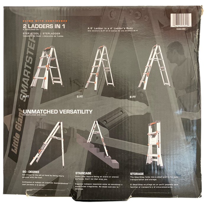 Step Smart Ladder Little Giant Smart Step Aluminum Step Ladder, 300lbs Rated, 4