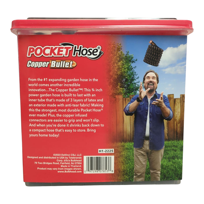 Pocket Hose Copper Bullet Expandable Garden Hose with Spray Nozzle, 100ft