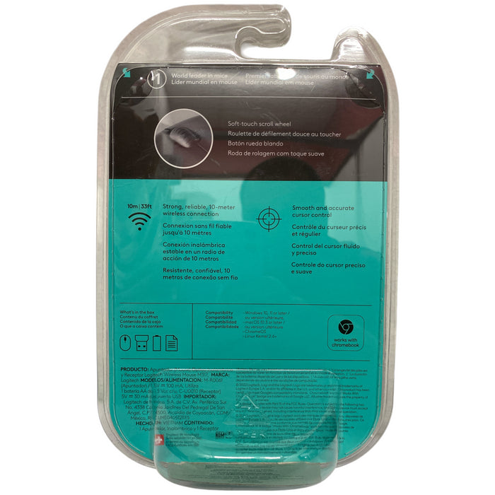 Logitech Optical Mouse with Soft Touch Wheel, M317, Blue/Black