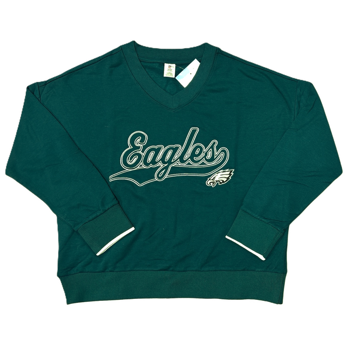 NFL Women's Relaxed Fit V-Neck Pullover Sweatshirt