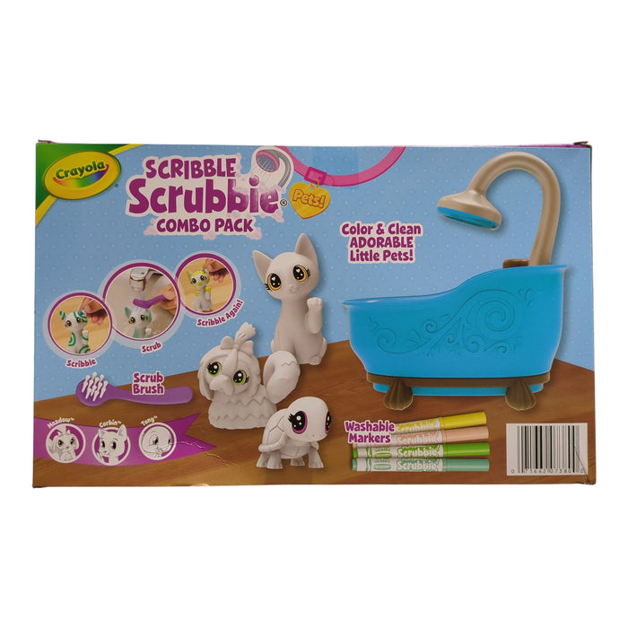 Crayola Scribble Scrubbie Pet with Washable Markers, Figurines, Tub, & Brush