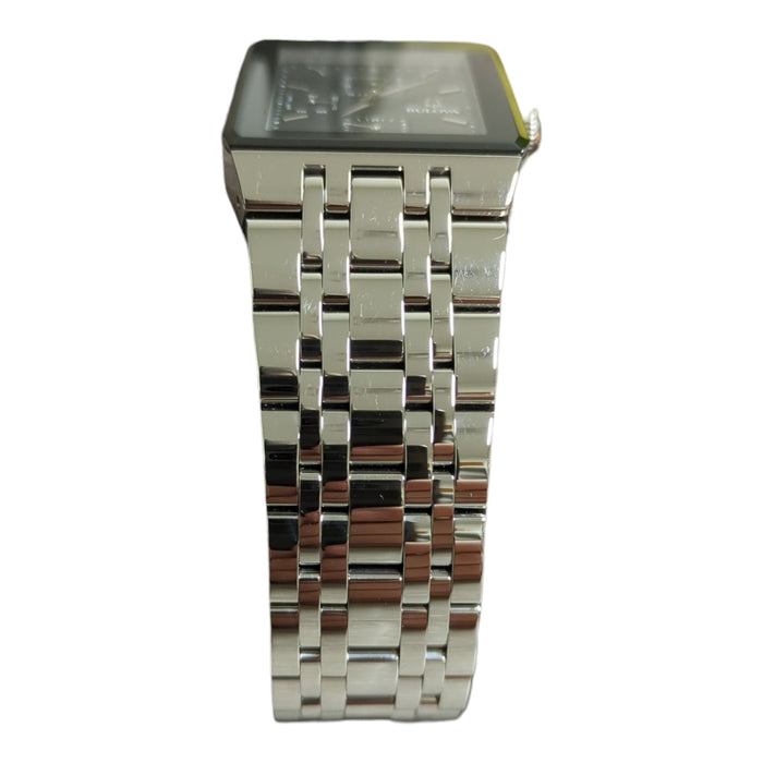 Bulova Men's Modern 45mm Watch, Black Dial, Silver Tone Bracelet, 96C150