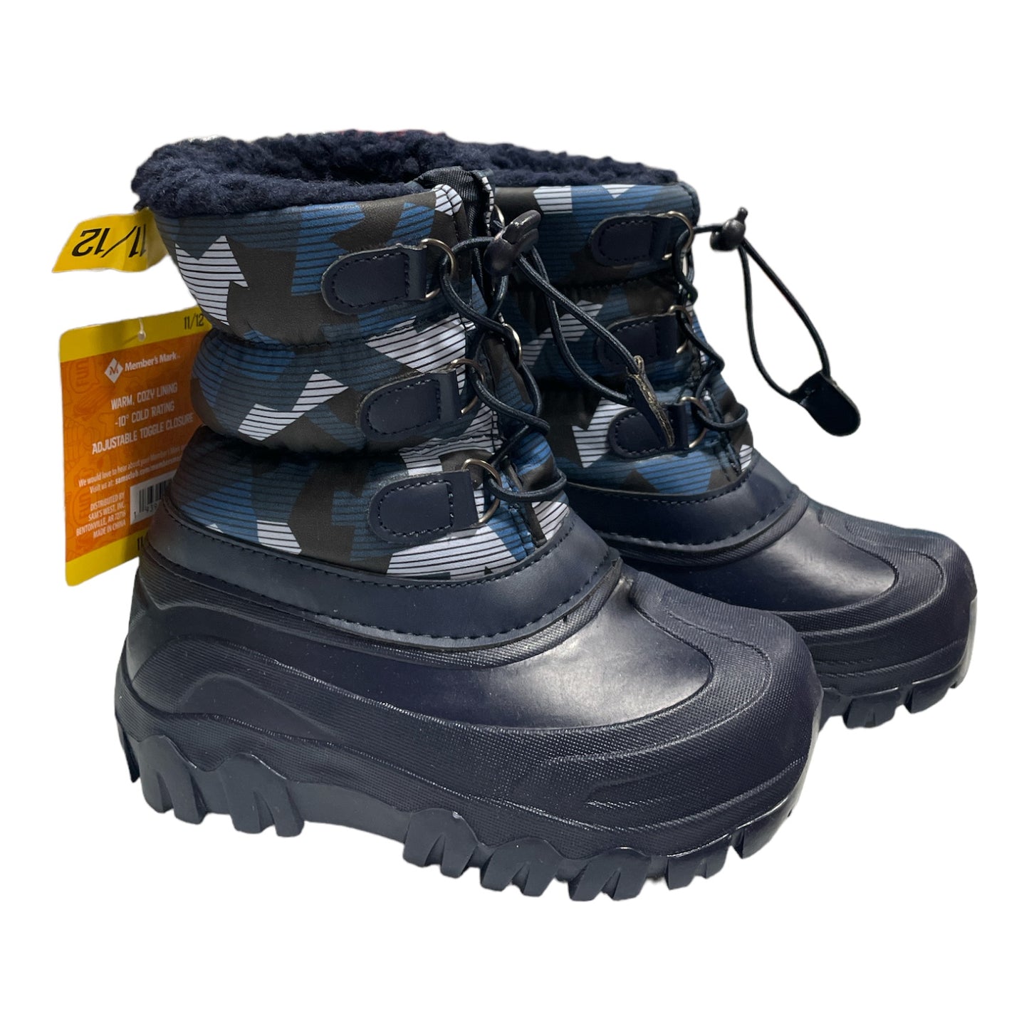 Member's Mark Toddler Boy's Pull On Insulated Snow Boots w/ Bungee Closure