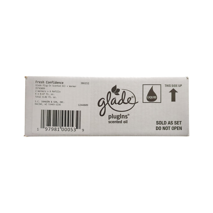 Glade Plug-Ins Scented Oil Set, 2 Warmers + 6 Refills, Fresh Confidence Scent