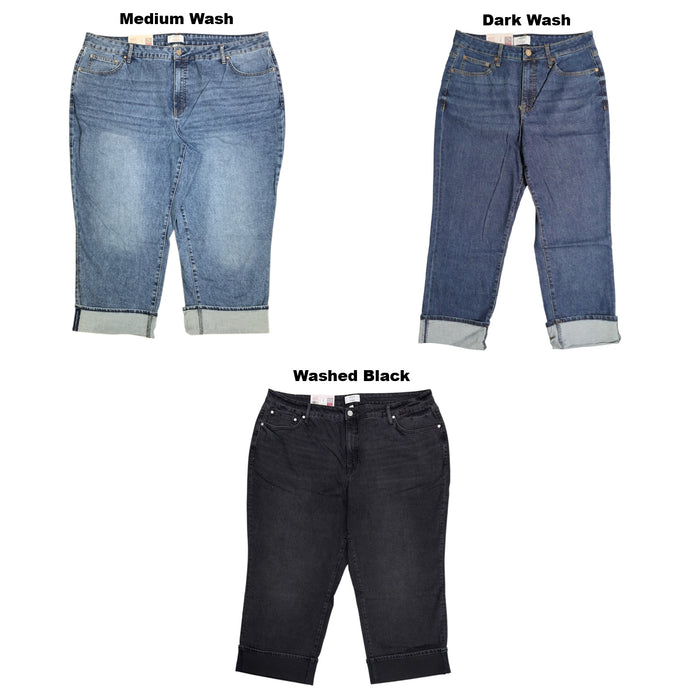 Edited by Hunter McGrady Women's Cuffed Wide Leg High Rise Jean, Plus Size