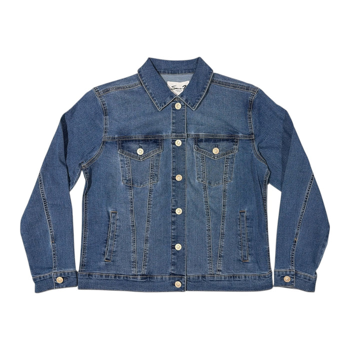 Seven7 Women's Midweight Relaxed Fit Denim Trucker Jacket