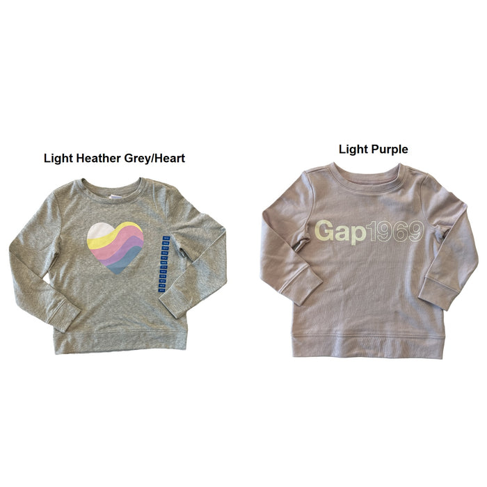 Gap Girl's Terry Lined Long Sleeve Graphic Print Pullover Sweatshirt