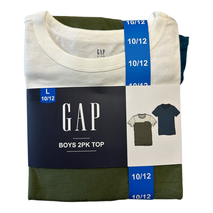 GAP Boy's 2-Pack Short Sleeve Pocket Tee & Henley Style Set