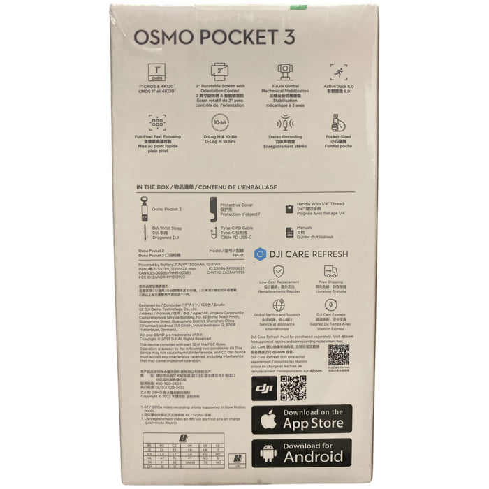 DJI OSMO Pocket 3 Camera, with 3 Axis Gimbal Mechanical Stabilization