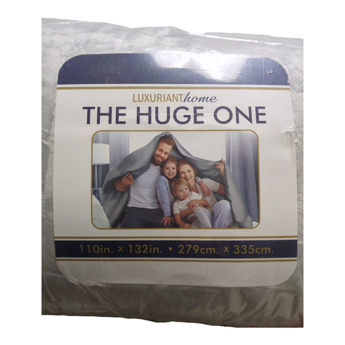 Luxuriant Home The Huge One Family-Sized Velvet Cloud Blanket, Platinum